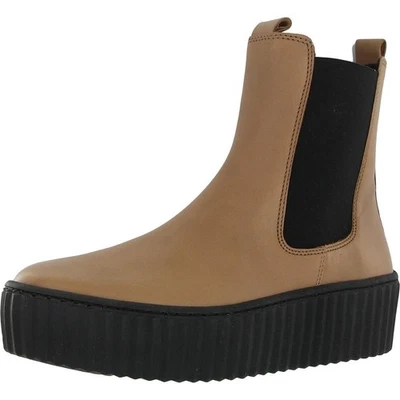 Gabor Womens Tan Zipper Leather Booties Shoes 4.5 Medium (B,M) BHFO 5544