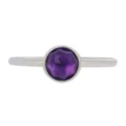 NEW Authentic Pandora February Droplet Ring Silver Purple 50 (US 5) 191012SAM
