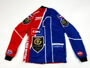 NEW DK Bike Sweater Youth Large Red Blue BMX Full Zip Long Sleeve Tangent -4-