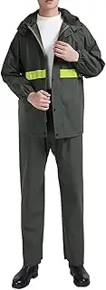 Split Raincoat Jacket Trousers Thick Knitted Cloth Split Raincoat Takeaway Riding Motorcycle Raincoat Anti-Storm Electric Car Raincoat (Color : 01, Size : Large)