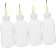 PRETYZOOM 4pcs Precision Glue Squeeze Bottles with Fine Needle Tips for DIY Quilling Crafts Project Applications and Liquid Dispensing Narrow Spaces