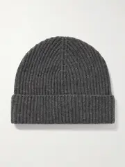 [Johnstons of Elgin] Johnstons of Elgin - Ribbed Cashmere Beanie - Dark gray - One size One size Gray