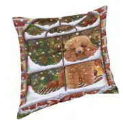 Please Come Home For Christmas Poodles Throw Pillow 14x14