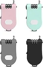 Maizoon 3-Digit Combination Lock with Retractable Cable Adjustable Length up to 1m/3.28ft Easy to Use Password Reset Button Suitable for Travel Bag Gym Lockers Filing Cabinets 4 Pack