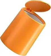 TOGEVAL Garbage Can Small Room Trash Can Trash Bin with Lid Liner Waste Recycling Bin for Kitchen Trashcan Garbage Container Sink Capacity Bedroom Wastebasket Foldable Large Orange Plastic