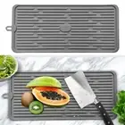 Heat Insulation Dish Draining Mat Silicone Draining Tableware Pad Mat Stemware
