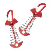 2 Pcs Adjustable Anchor Pegs Deck Fishbone Spring Hook Tent Stake