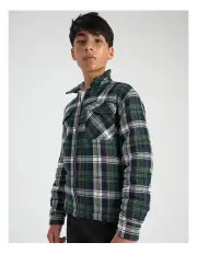 [Bauhaus] Sherpa Lined Jacket in Green Check