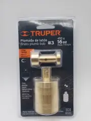 Truper PLOM-3L 16 oz brass plumb bob with center and magnetic guide