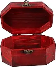 RORPOIR Retro Wooden Jewelry Box Hinged Lid Decorative Chest Portable Storage Case Craft Keepsake Box