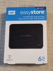 WD Easystore 6TB External USB 3.2 Gen 1 Portable Hard Drive - Black New Sealed!