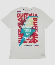 NWT $385 Buffalo David Bitton Men White Graphic Crew-Neck Short-Sleeve T-Shirt S
