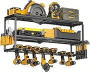 XYZsundy Power Tool Organizer for Tool Storage,7 Drill Holder Wall Mount and Storage Rack for Garage Organization, Heavy Duty Metal Tool Shelf for Father's day Gift