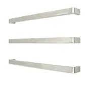 Radiant Brushed Satin 800mm Single Squareare Bar with Rounded ends Heated (Left or Right Wiring) BRU-VAIL-800