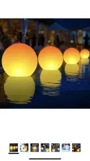 Solar Floating Pool Lights, 14 Inch Flame Solar Powered Pool Light Balls, Flo...