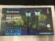 Brookstone Solar Powered Bug Zapper & Pathway Lights / Pack of 2 / NEW Unopened