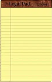 TOPS The Legal Pad Legal Pad, 5 x 8 Inches, Perforated, Canary, Narrow Rule, 50 Sheets per Pad, 5 Pads per Pack (75017)