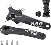 Bike Crankset, 170mm Mountain Bike Hollow Integrated Cranksets 104-64BCD Aluminum Alloy Single Chainring MTB Crank Arm Set with Threaded Bottom Bracket
