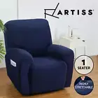 Artiss Recliner Chair Covers Velvet High Stretch Couch Slipcovers 1 Seater Navy