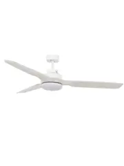 Shoalhaven 142cm Fan with Light in White with Whitewash Blades