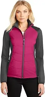 [Port Authority] Ladies Hybrid Soft Shell Jacket Women, L787 Pink Azalea/ Grey Steel XS