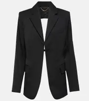 [Victoria Beckham] Victoria Beckham Cutout virgin wool blazer AU 6 black