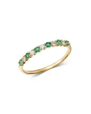 Bloomingdale's Fine Collection Emerald & Diamond Stacking Ring in 14K Yellow Gold