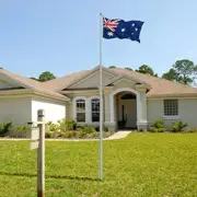 6.1M Sectional Flag Pole Kit, Heavy Duty Aluminum with Australian Flagpole Gold-