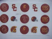 USC Trojans logos buttons flat back or pin badge cabochons bow centers magnets