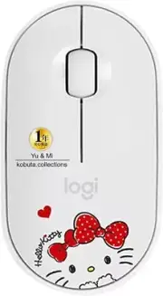 Logitech Hello Kitty Wireless Bluetooth Mouse - Thin, Lightweight, Quiet, White
