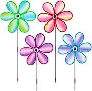 Wind Spinners Outdoor,Set of 4 Petal Shape Wind Spinners Sculptures | Weather-Resistant, Decorative Art Ornament for Backyard Lawn Courtyard Balcony Festival