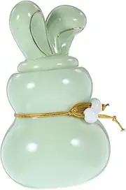 HOMOBABE Ceramic Tea Vacuum Sealed Coffee Container Candy Pots Biscuit Tin Tea Sachets Flask Jar Lids Spice Jars Biscuits Pantry Spearmint Tea Rabbit Tea Jar Sweets Pet Ceramics Green