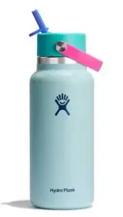 Hydro Flask 32oz Wide Mouth Flex Straw Water Bottle Ltd Ed. Blue Polar Plunge