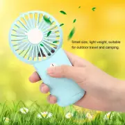 (Blue)Household Mini Portable Fan USB Rechargeable Handheld Cooling Fan For