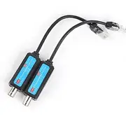 IP Network Transmitter, 1 CH Coaxial Transmitter Receiver Extender Passive Ethernet Over Coax RG59 Converter for IP NVR Camera System 1Pair