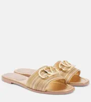 [Valentino Garavani] Valentino Garavani VLogo Signature metallic leather sandals AU 6 metallic