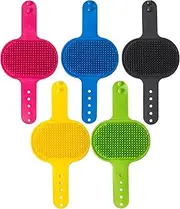 Meowvo Silicone Grooming Strap Pad for Cats, Silicone Grooming Strap Pad—2-in-1 Self-Cleaning brush, Adjustable Scratching Post Cover Protector (5*Mix)