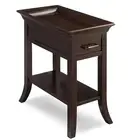 Leick Home 10126 One Drawer Traditional Cherry Tray Edge Side Table with Shelf,