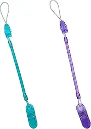 Pacifier Clips for Baby Boys Girl,Pacifier Clip Holder,Paci Clip Soothe Baby Binky Holder for Shower Birthday Gift Soother Clips for Baby Boys and Girls,Flexible and Lightweight Baby Essentials(Purple + Green Combo)