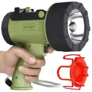 Rechargeable Spotlight Flashlight,1000,000 lumens Hand held Dark Green
