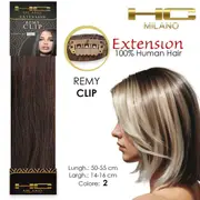 Hc milano natural hair 3 clips 1 strip remy width 14-16cm length 55cm col.2