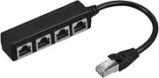 ZENWORYS RJ45 Ethernet Splitter Network Cable Adapter 1 to 4 RJ45 LAN Ethernet Connector Adapter for Network Extension