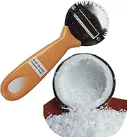 Coconut Hand Grater Blade Slicer Shredded Scraper Coconut Meat Removal Knife Fish Skin Scale Scraper Remover Tool Vintage Yellow