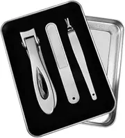 minkissy Wide Jaw Nail Cutters Set 3pc Manicure Grooming Kit Clipper File Fork Travel Size Great for Manicure Pedicure