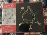 MiVino Stemware Charms Holiday Gold Set of 6, Holding Ring Wine Glass Charms NIB