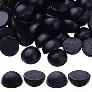 Half Wooden Balls, 100pcs Half Round Unfinished Wooden Balls Natural Black