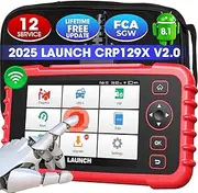 LAUNCH Scanner CRP129X V2.0 Elite (Upgrade of CRP123X), 12 Reset Scan Tool, Lifetime Free Update, FCA SGW Car Scanner,ABS SRS Transmission,Check Engine Code Reader,AutoVIN,Battery Test, 5 Years Backup