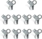 10 PCS Radiator Bleeding Air Valve Keys, Radiator Bleed Keys, Side Hole Alloy Square Socket Bleed Hole Heater Switch Exhaust Key, Radiator Bleeding Air Valve Key Repair Conversion Parts (Silver)