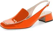 [YDN] Women Classic Block Low Heels Closed Square Toe Formal Loafer Formal Office Lady Pumps Shoes Size 4-15 US