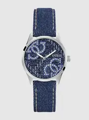 GUESS Denim G Stitch Watch in Blue